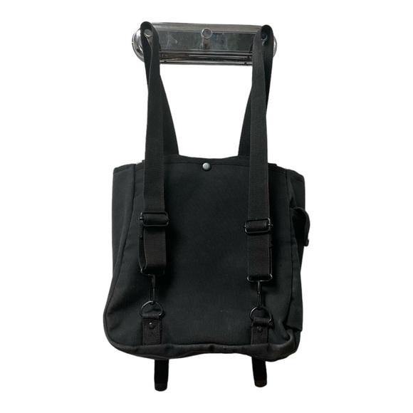 Black 100% Cotton Canvas Adjustable Double Strap Back Pack! - Picture 5 of 7